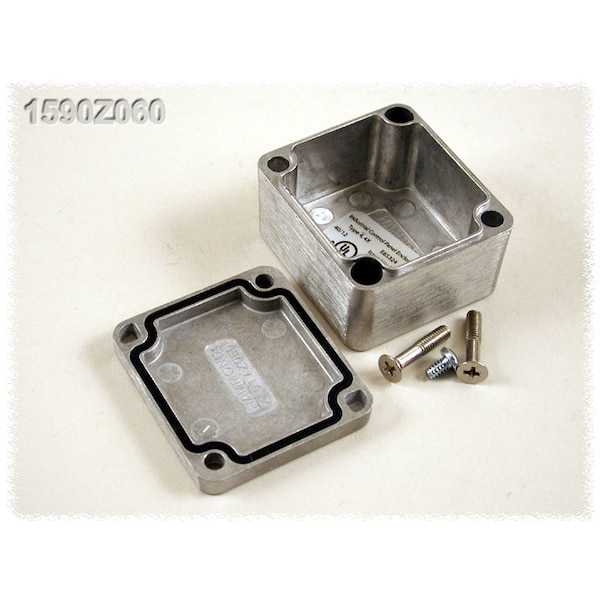 Hammond Screws Electrical Enclosures, 1.98 in H, 1.2 in D, 1.77 in W, 4, 4X, 6, 6P, 12 & 13, Aluminum 1590Z060 - main